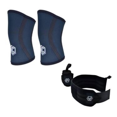 Imagem de Joelheira Alta Performance NC Extreme 7 mm + Munhequeira Elástica Ajustável - Cross Tra...