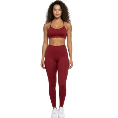 Imagem de Conjunto Top Alça Fina e Calça Suplex Bella Fiore Roupa Para Academia Treino Moda Fitne...