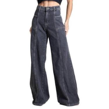 Imagem de Calça Jeans Sawary Super Wide Leg - 282349 - preto 38-Feminino
