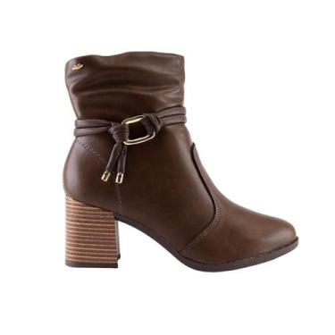 Imagem de Bota Dakota Feminina Cano Baixo Salto Grosso Moda D2703, 35, Café