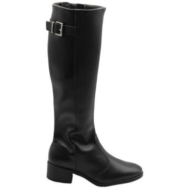 Imagem de Bota Casual Cano Alto Beira Rio Napa Berlim Feminina, Preto, 36