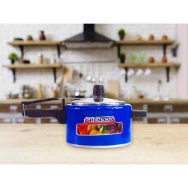Imagem de Panela de Pressão Grenada 2,5L, de aluminio colorida, Azul