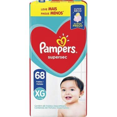 Imagem de Fralda Descartável Pampers SuperSec Pacote Hiper Econômico, XG Com 68