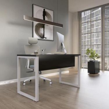 Imagem de Mesa Madeira M120/60P 25TUB 120cm Industrial Preto e Cinza - Pandin Mó