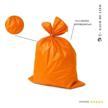 Imagem de Saco De Lixo 60l Reforçado Laranja 50 Und  Kit 150un - Higipack