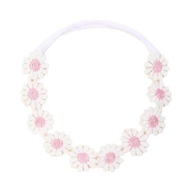 Imagem de Faixa De Cabelo Elegante Com Flor Para Bebês E Meninas - Acessório De 