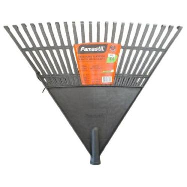 Imagem de Vassoura Plástica Famastil Laranja Para Folhas 22 Dentes