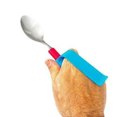 Imagem de Suporte Adaptador Talheres Ergonômico Idoso Parkinson Artrite Deficiên