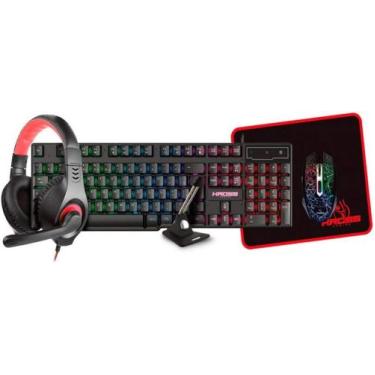 Imagem de KIT GAMER 5 EM 1 MOUSE, TECLADO, MOUSE PAD, HEADSET E MOUSE BUNGEE Kro