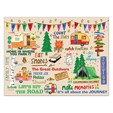 Imagem de Abbey Gift Tábua de corte de vidro Happy Campers (57831)