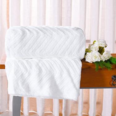 Imagem de Manta Cobertor Casal Microfibra Flannel Penteado Branco - Tessi