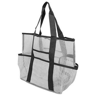 Imagem de Bolsa de malha, bolsa de armazenamento de malha conveniente para a maioria das pessoas para viagens ao ar livre na praia(white)