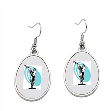 Imagem de Brinco de críquete Batsman na frente – Brincos pendentes para meninas – Presente de festa de aniversário dos namorados, Metal, Sem pedras preciosas