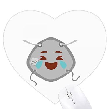 Imagem de Mousepad de borracha com estampa de cabeça feliz que chora, expressão de coração, tapete de jogo para escritório