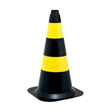 Imagem de Cone De Sinalização 75cm Preto/Amarelo - Plastcor