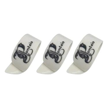 Imagem de Thida Pacote de 3 Dedeiras Ponteio de PVC para Viola Caipira, Tamanho G, Clássico, Bege, Plástico, Ergonomico, Acessório Musical, Música