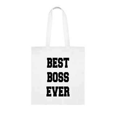 Imagem de Bolsa Tote Bestboss, Bolsa Bestboss, Presente Bestboss, Presente para Bestboss, Bolsa de ombro Bestboss, Bolsas reutilizáveis Bestboss, Ideia de de Natal, Branco