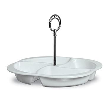 Imagem de Petisqueira Requinte Niquelart 448-4 23cm com Haste Cromada Branco