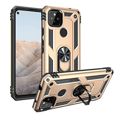 Imagem de YUNCHAO Caixa de telefone Para Google Pixel 5A 5G Case de proteção à prova de choque + PC com suporte rotativo de 360 ​​graus capa para celular