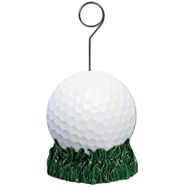 Imagem de Beistle Suporte para foto e balão de bola de golfe - 1 peça, branco/verde