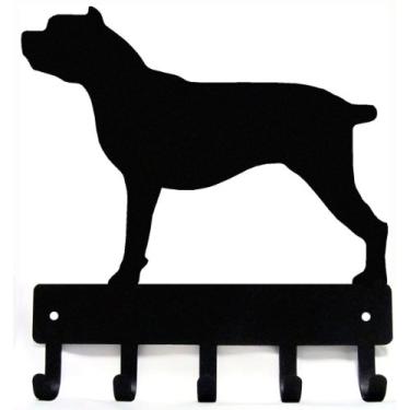 Imagem de The Metal Peddler Cane Corso Porta-chaves e suporte de trela para parede – Grande 23 cm de largura com 5 ganchos – Feito nos EUA