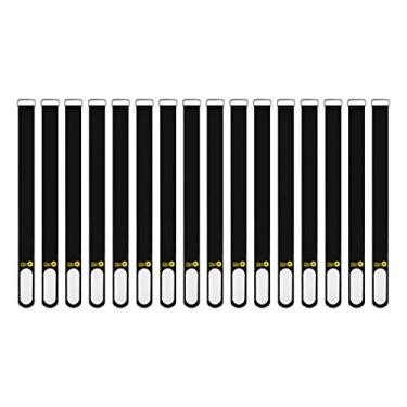 Imagem de Wrap-It – Tiras de fixação para armazenamento, 30,48 cm (pacote com 16) preta – Alça de gancho e laço com escrita na etiqueta para facilitar a identificação de cabos e gerenciamento de cabos