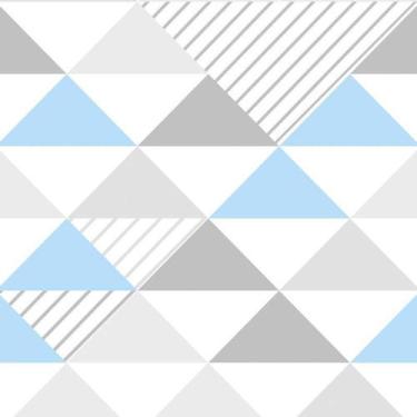 Imagem de Papel De Parede Triangulo Geométrico Azul Cinza Autocolante - Lrp