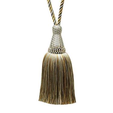 Imagem de Borlas Cortina Tieback Ouro Pendurado Bola Trança Corda Retenção Janela Cortina Acessórios para Quarto Cortinas Suporte Fivela Cinta, Azul Claro, 4 peças