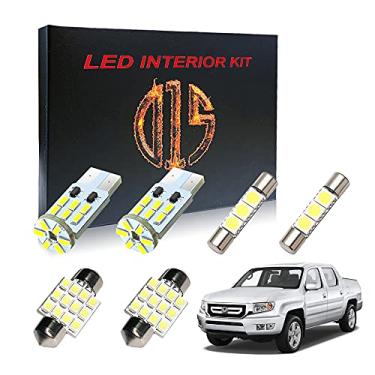 Imagem de D15 Lighting Kit de luz interna de LED para Honda Ridgeline 2006-2014 6000 k Mapa branco Abajur Porta Viseira Cargo Placa de Licença Lâmpadas (17 Peças)
