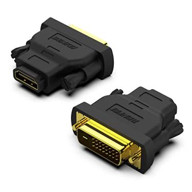 Imagem de BENFEI DVI para HDMI, adaptador bidirecional DVI-D para HDMI macho para fêmea com cabo banhado a ouro, pacote com 2