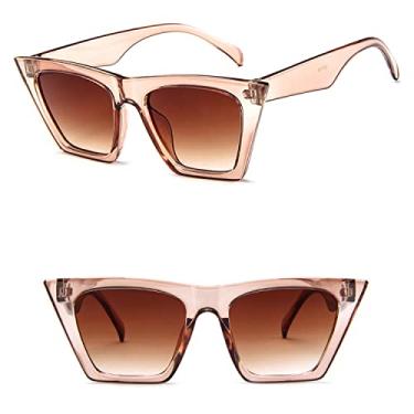 Imagem de Óculos de Sol Feminino com Armação de Olho de Gato Feminino UV400 Lente Espelho Vintage Óculos de Sol Designer, 4, China