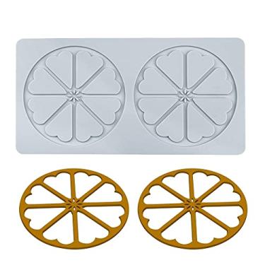 Imagem de TUKE Moldes de Silicone Folhas 3D Tapete de Fondant de Bolo de Flores Moldes de Massa de Folha de Abelha Molde de Renda Oco de Chocolate (Sector_22,7 x 11,6 x 0,3 cm_A)