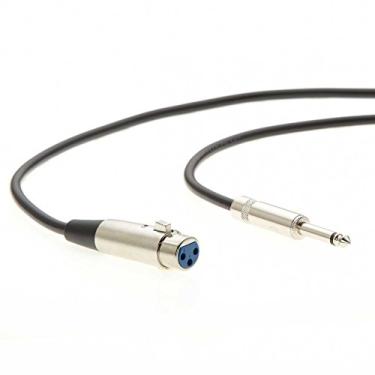 Imagem de Cabo mono de microfone XLR 3P fêmea para 1/4", Preto, 10 Feet