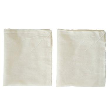 Imagem de Sacos de cheesecloth para coar, panos de café de café reutilizáveis e frios, coador de queijo, saco de suco de leite de porca grande, 100% algodão natural, sacos de filtro de malha fina, Small,2 Pack