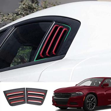 Imagem de GZBFTDH Ventilação de ar da janela lateral do carro, compatível com Dodge Charger Accessories 2011-2021 Persianas de janela lateral ABS laterais para ventilação de ar Scoop Shades Cover Blinds (vermelho)