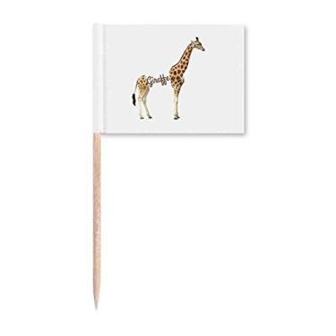 Imagem de Bandeiras de palito de dente de pescoço com estatura de altura de girafa marcador para decoração de festa
