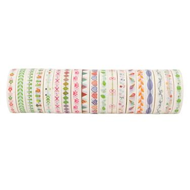 Imagem de Fita Adesiva Washi, 19 Unidades de Fita Adesiva Washi Estilo Japonês Easy Stick Cores Vivas Estilo Variado Fita Colorida para Embrulho de Presente Envelopes Artesanais Álbum de Recortes