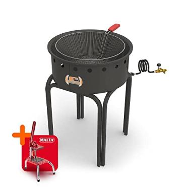 Imagem de Tacho Fritador Coluna a Gás Alta Pressão 14l Óleo Pr-14g Progás e Cortador de Legumes