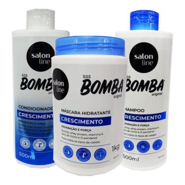 Imagem de Kit S.o.s Bomba Shampoo Condicionador E Máscara - Salon Line