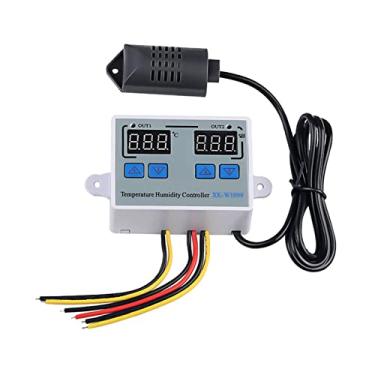 Imagem de Henniu Controlador digital duplo de temperatura e umidade para casa, geladeira, termostato, umidade, termômetro, higrômetro XK-W1099 AC110-220V