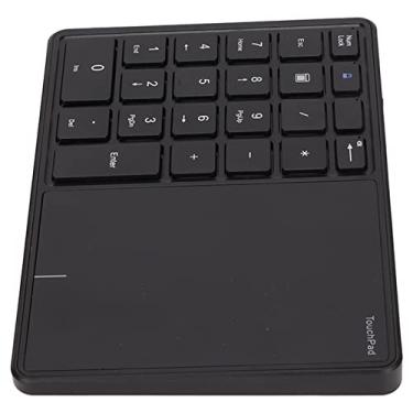 Imagem de Teclado numérico sem fio, design de touchpad, tamanho portátil, conexão de modo duplo, material ABS, teclado frontal (Preto)