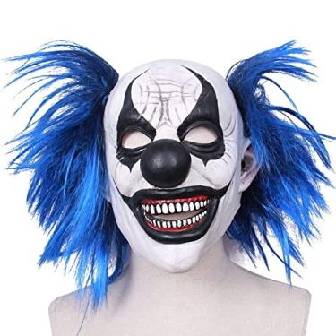 Imagem de Máscara de Palhaço Cabelo Azul Halloween Festa A Fantasia