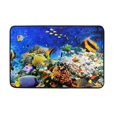 Imagem de My Daily Beautiful Underwater Fish Coral capacho 40 x 60 cm, sala de estar, quarto, cozinha, banheiro, tapete impresso de espuma leve