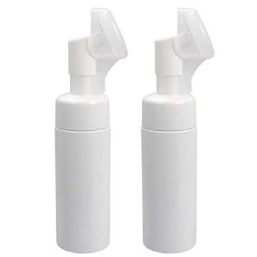 Imagem de Artibetter – 2 frascos de espuma vazios com bomba de sabão líquido portátil de 150 ml, frasco de limpeza facial, recipientes de cosméticos para viagem com cabeça de escova para uso doméstico ao ar livre (branco)