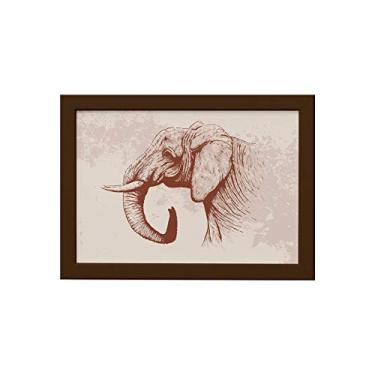 Imagem de Quadro para Sala Safari Elefante Moldura Marrom 22x32cm
