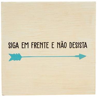 Imagem de Arte Maníacos Bloco em madeira Siga Em Frente e Não Desista Flecha - 15x15cm