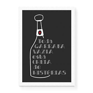 Imagem de Arte Maníacos Quadro Decorativo em Tela Canvas Garrafa Cheia de Histórias - 23x16,25cm