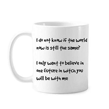 Imagem de Caneca clássica com citação de poesia famosa Future With You Caneca de cerâmica branca presente com alças 350 ml