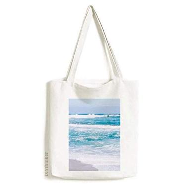 Imagem de Bolsa de lona com imagem de natureza da ciência, praia, praia, praia, bolsa de compras, bolsa casual