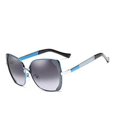 Imagem de Óculos de Sol Feminino Polarizados Kingseven Anti-reflexo Proteção Uv400 (Azul)